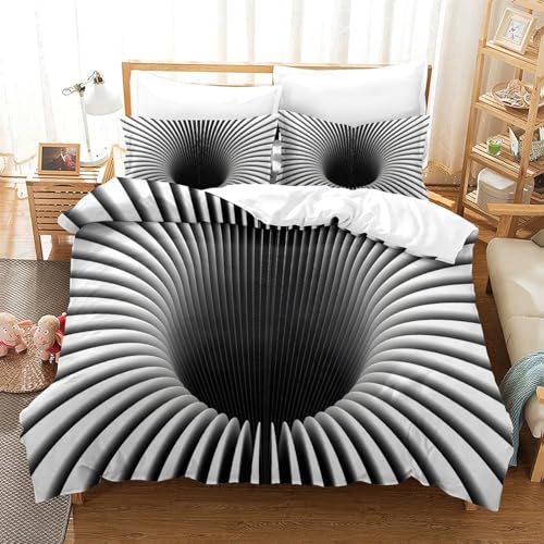Parure de lit microfibre 135x200 illusion d'optique 3D - 3