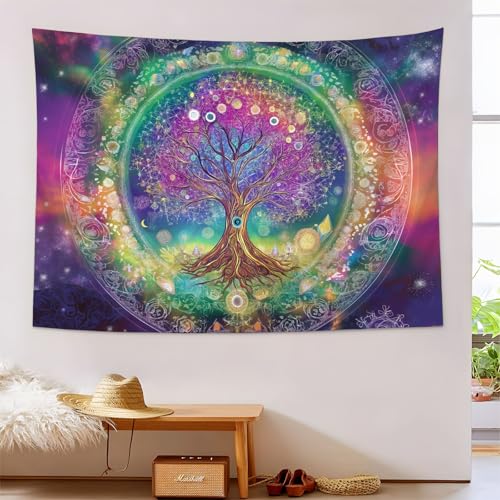 Tapiz decorativo pared de tela para sala de estar con diseño galaxia