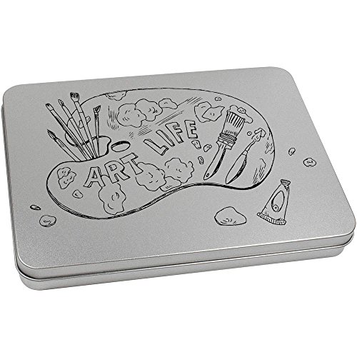 Azeeda 220mm 'Art Life Paint Pallet' Metal Hinged Tin/Storage Box (TT00061644)