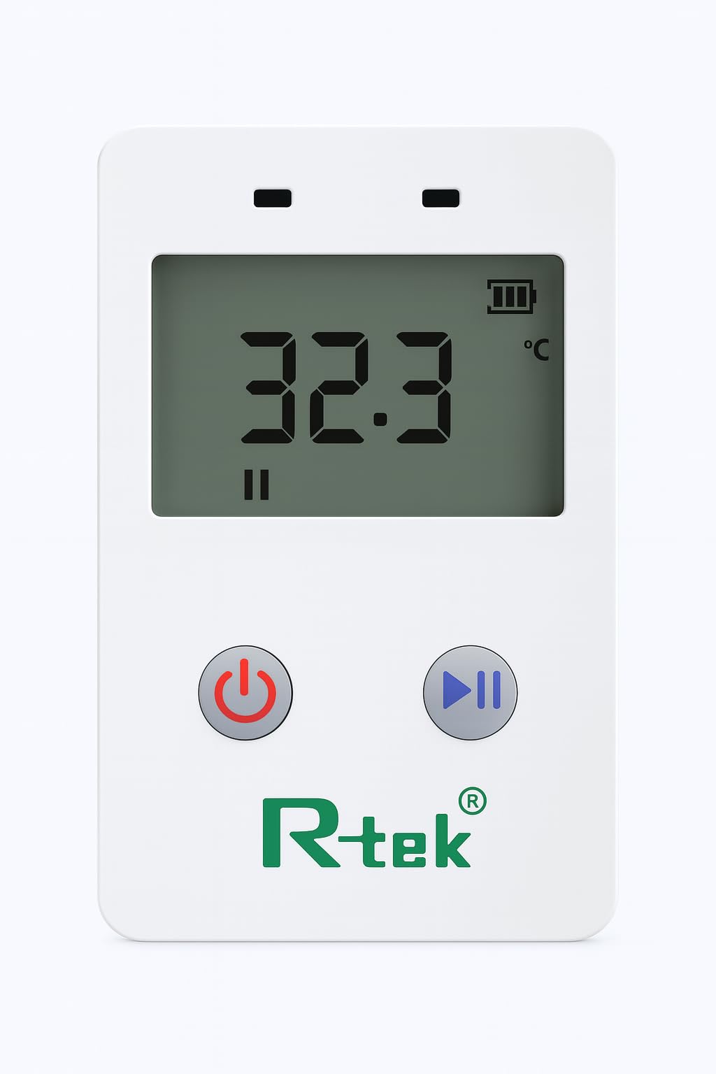 R-TEK Digital Food Temperature Data Logger with LCD Display, Battery is Included, Temperature and Humidity Sensors, Reusable Recorder 32000 Points High Accuracy