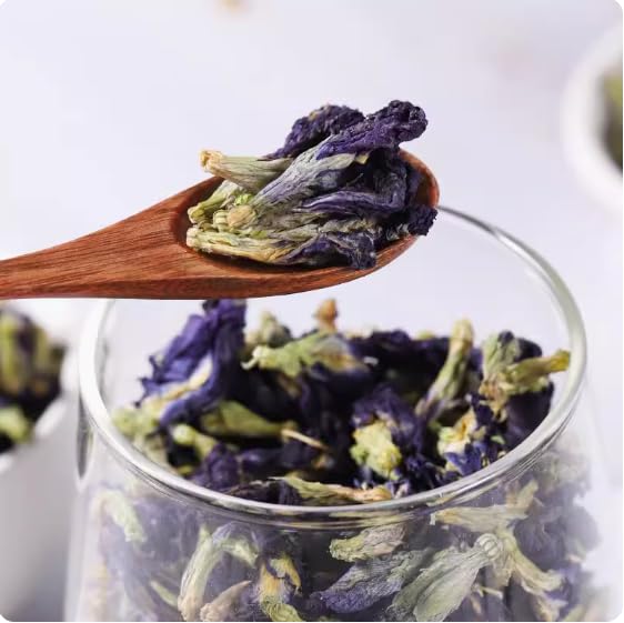 250g Organic Dried Pure Butterfly Pea Flowers Tea, Herbals Blue Tea, Wellness Tea, Food Coloring, Nontoxic, GMO-Free, Safe and Healthy Authentic
