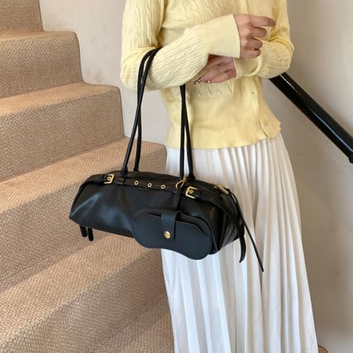 Boston Shoulder Bags for Women Cherry Purse Underarm Bag PU Leather Casual Bowling Bag Purse Retro Tote Bag3