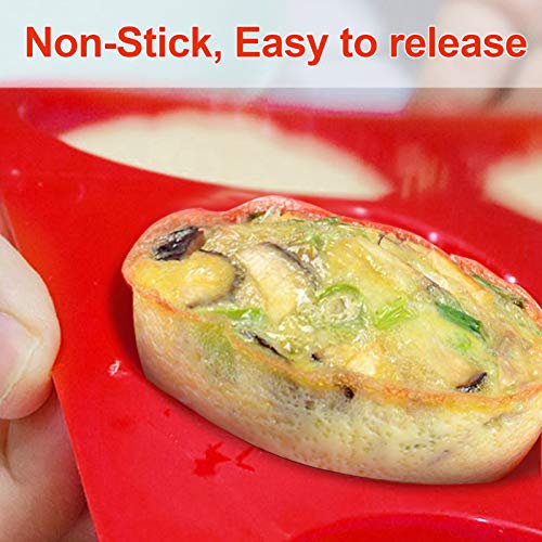 Silicone Jumbo Muffin Pan 12 Cups, European Grade Cupcake Baking Pan - Large Size, Non-Stick Muffin Molds for Baking,Muffin Tray, Food-Grade Muffin Tins Set of 2, BPA Free
