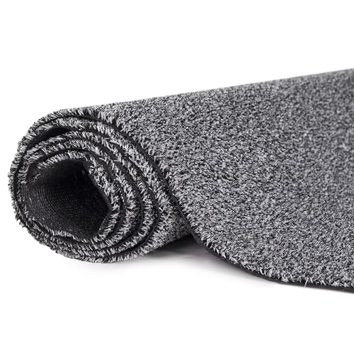 Mazovia Gazon Artificiel, Matte Gris Imperméable, Antidérapant pour Balcon, Terrasse, Patio, au Mètre, Résistant aux Intempéries - 400 x 150 cm