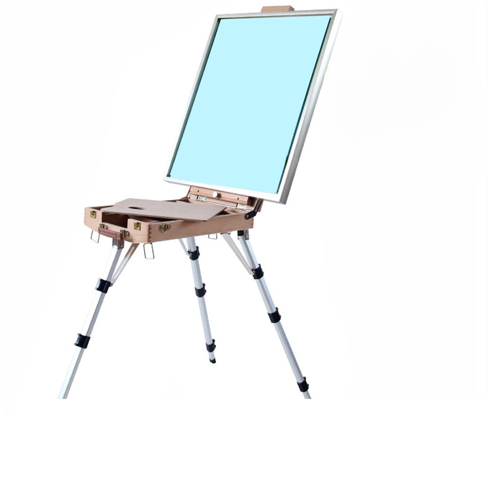 Caballete de Madera Caballete de Mesa Plegable portátil para Dibujar Pintura al óleo Caballete de Pintura de boceto de aleación de Aluminio para el Artista Suministros de Arte