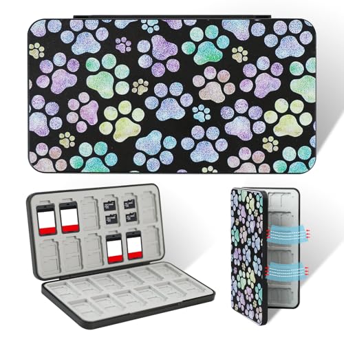 FlyingMage Switch 2 Game Case Holder for Nintendo Switch 2/OLED/Lite Games &amp; Micro SD Cards, Cute Kawaii Switch2 Game Card Holder Cartridge Case with 24 Slots Game Card Storage, Cat Paw
