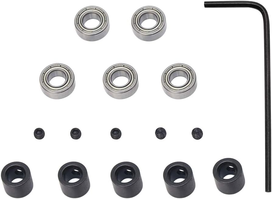 Wolfride 10Pcs Router Bit Bearing Set Top Bearings for Flush Trim Router Bit|Interior Dia: 3/16” & Outer Dia: 1/2” - - 