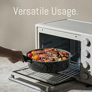 Carote 11pcs nonstick cookware set with detachable handle induction kitchen sets non stick removable handle rv oven safe black  urban country home decor
