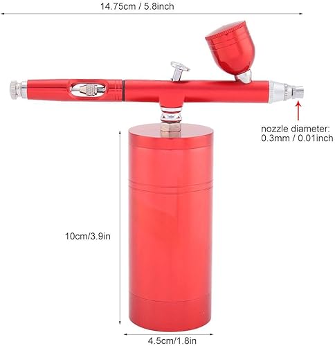 Miniatura 3 de Yosoo Kit de compresor de aire con mini aerógrafo, boquilla de doble acción multiusos de 0.012 in, pistola pulverizadora de pintura con capacidad de