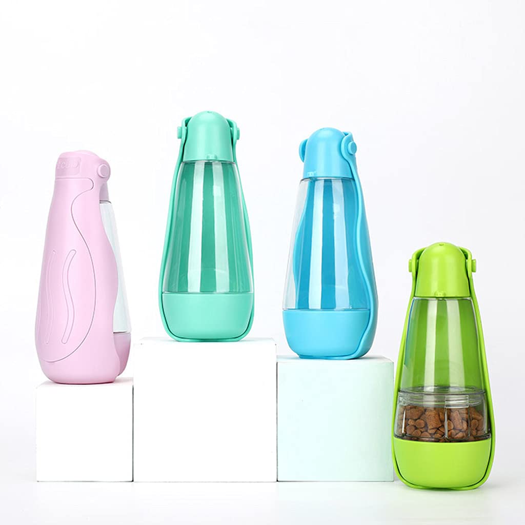 XAGMODSHN Pet Foldable Cup Multifunction with Lock Button Leak Proof Design Outing Bottle Portable Water Food Dispenser