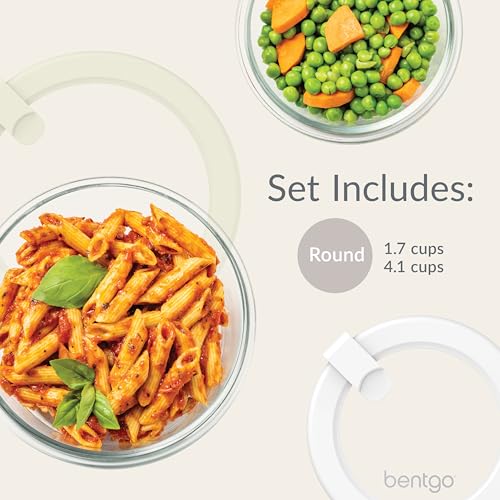 Image of Bentgo Signature Glass Food Storage Containers with Lids, 4 Piece Set