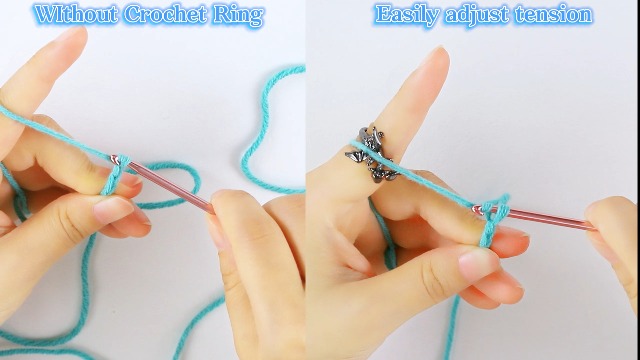 Anillos De Ganchillo Ajustables Forma De Gato - Pack De 4, Metal, Guía De Hilo, Para Tejer Más Rápido