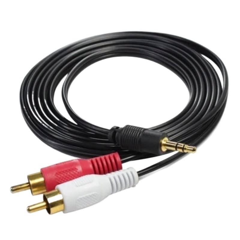 Cable de audio 3.5mm macho a 2 RCA macho 1m miniatura 1