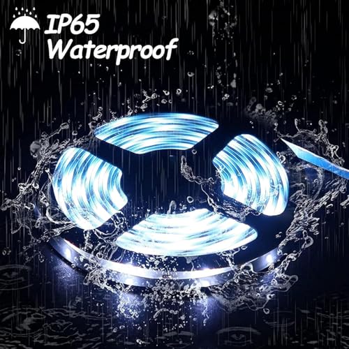 Tira de luces LED solar flexible 9.85 ft 90 LEDs blanca cálida miniatura 4