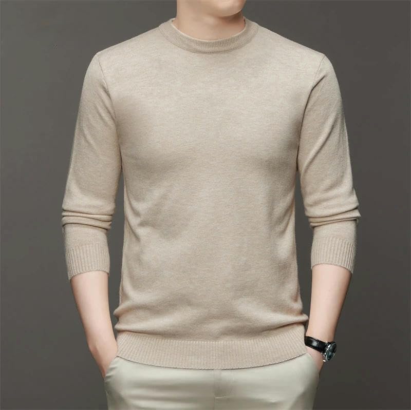 Men's High Neck Solid Color Sweater Soft Warm and Comfortable Men's Long Sleeved Sweater2
