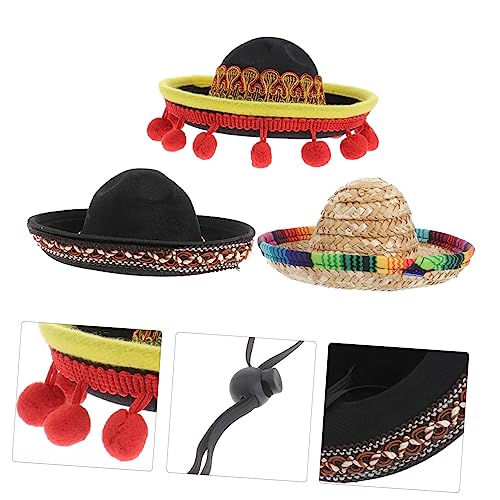 Sombrero Mexicano para Mascotas Pack 3 Piezas miniatura 3