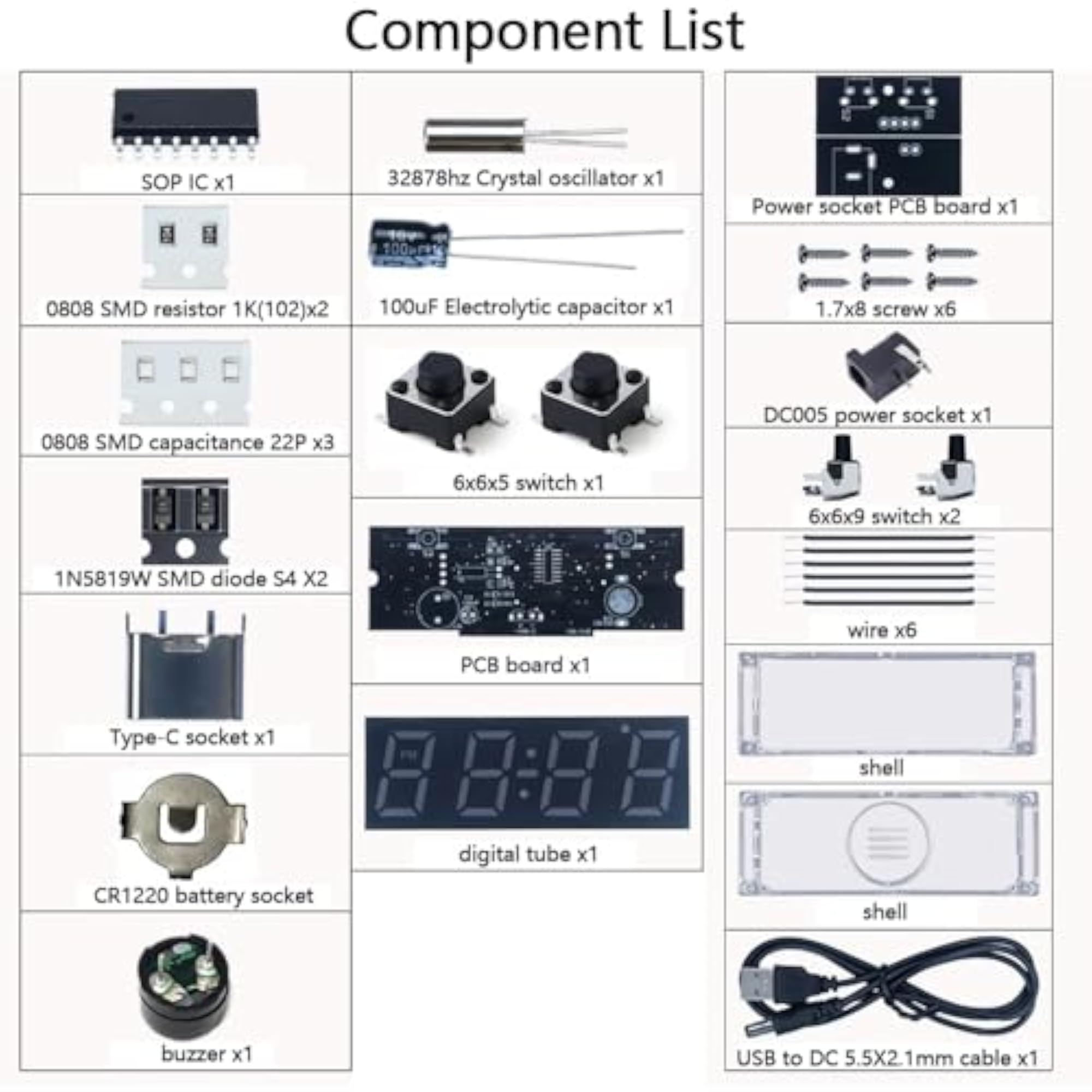 DIY Clock Electronic Kit RGB LED SMD Soldering