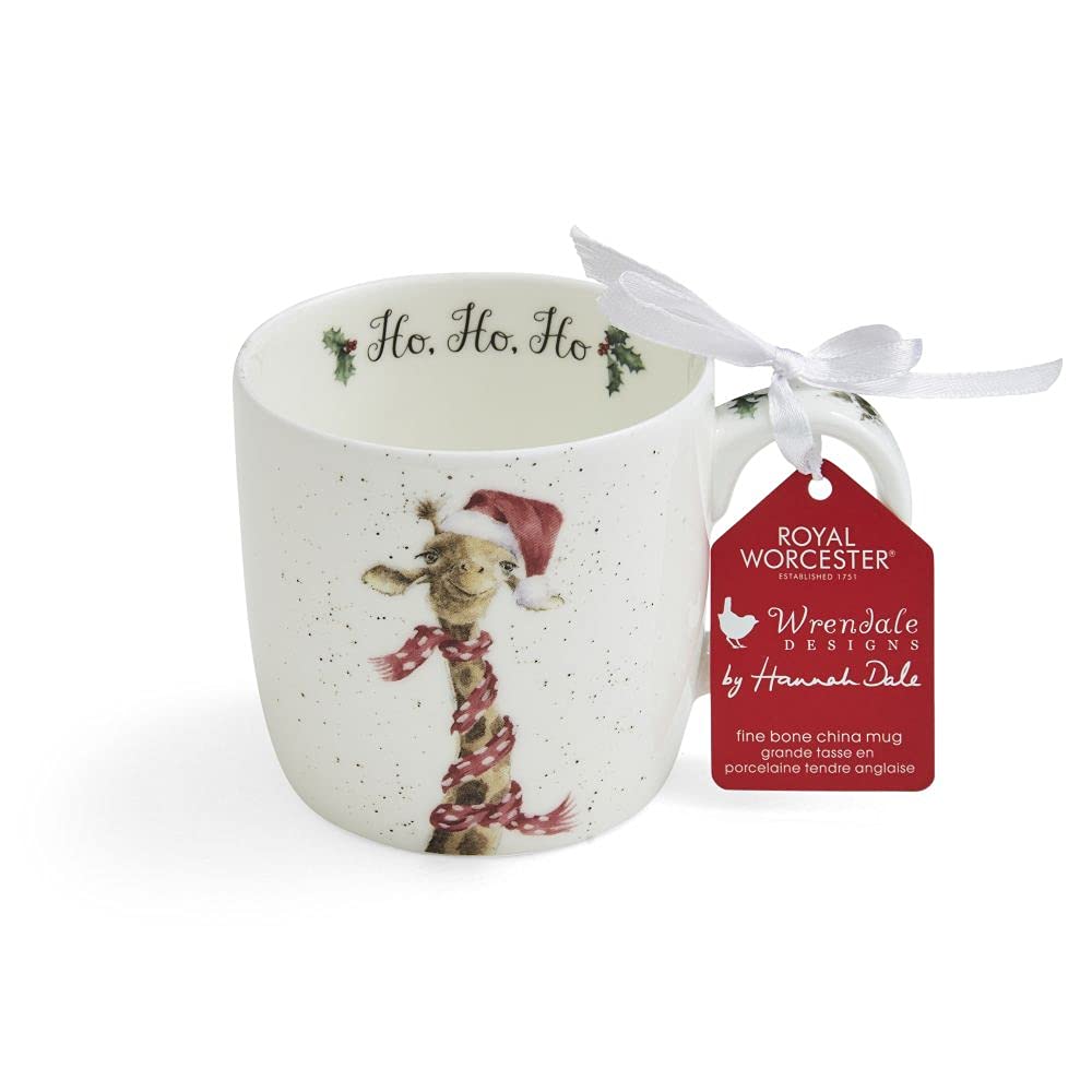 Wrendale Designs Christmas Mug By Royal Worcester Ho Ho Ho, White