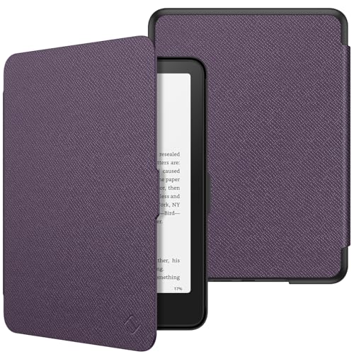 Image of Fintie Case for 7 inch All-New Kindle Paperwhite (12th Generation, 2024) and Kindle Colorsoft Signature Edition - Slim Lightweight Shell PU Leather Protective Cover with Auto Sleep /Wake, Purple