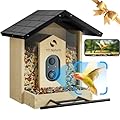 TT Nature Bird Feeder with Camera, Upgraded 1.5L Smart Birdhouse Al Identify for 10000 Plus Species, Auto Capture & Real-time Notifications, Ideal Gift for Bird Lovers (Iron Roof)