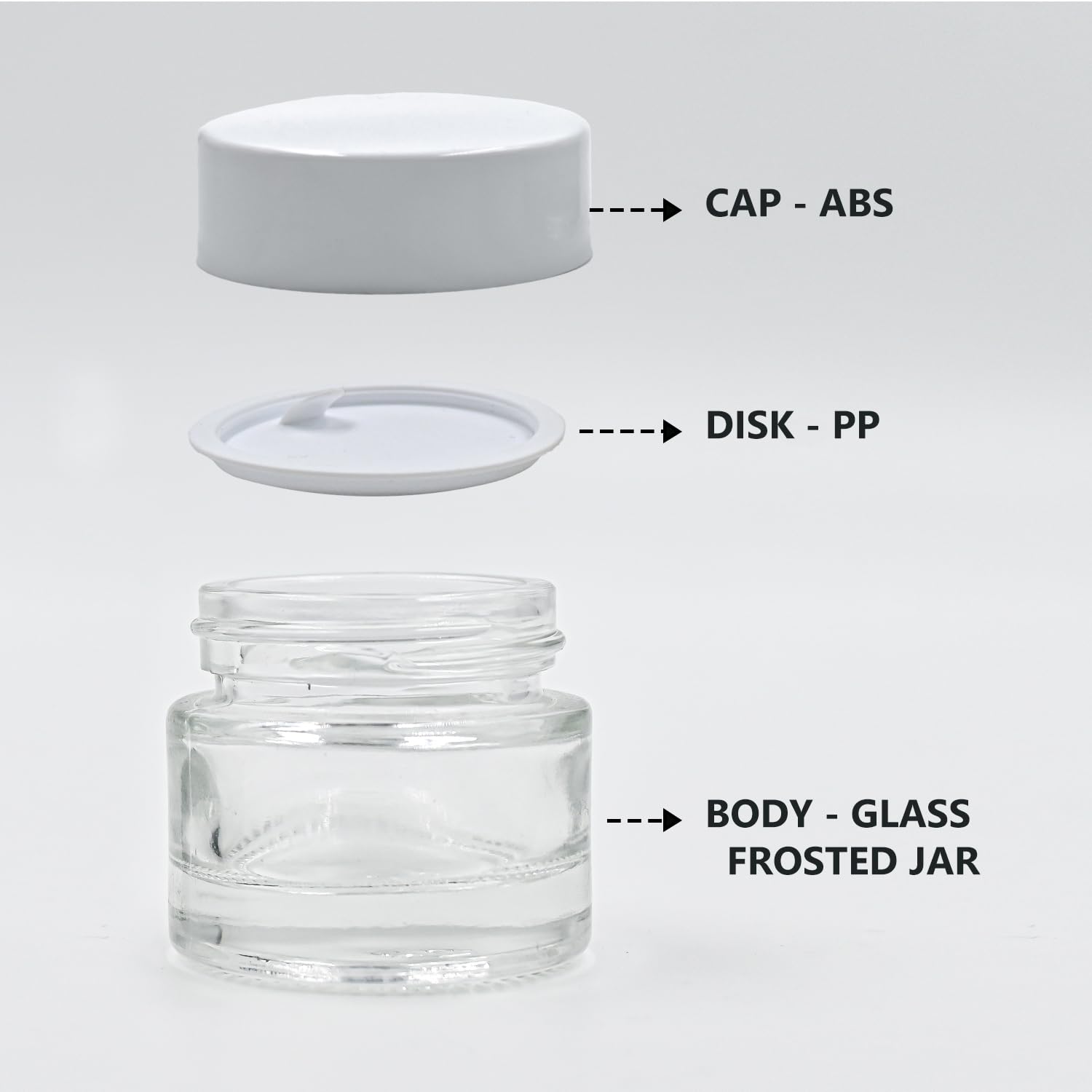 Happy Packaging 10 Gm Round Empty Glass Cosmetic Cream Container | Jars With White Cap And White Inner Lids For Creams| Balms | Face Scrub | Body Cream Etc (3) - Image 6 thumbnail