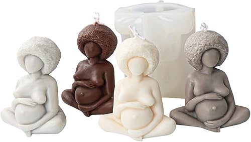 Miniatura 1 de Xidmold Molde de silicona para mujer embarazada molde de silicona 3D para mamá embarazada para fondant decoración de pasteles chocolate jabón vela