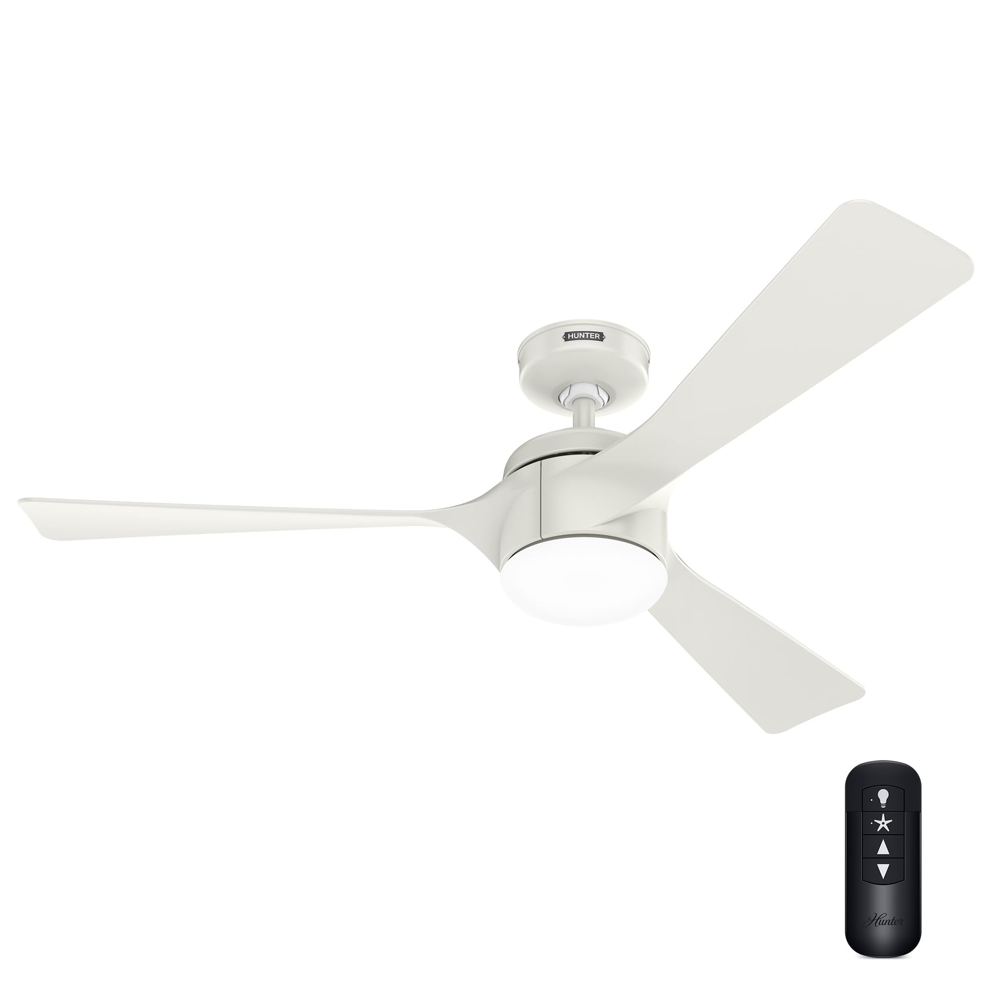 Ventilateur 52 cm Hunter anti-chaleur silencieux avec LED et télécommande