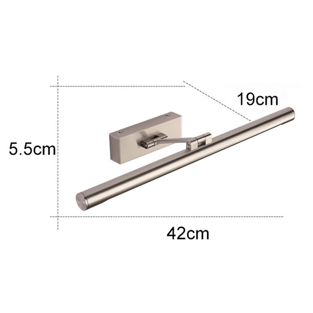 Moderne LED-Spiegel-Frontleuchte, um 180° drehbare Badezimmerspiegellampe, Rahmen-Bilderleuchte, Antibeschlag-Waschraumlampe, Leuchte für Badezimmer, 9 W, 42 cm [Energieklasse A+]