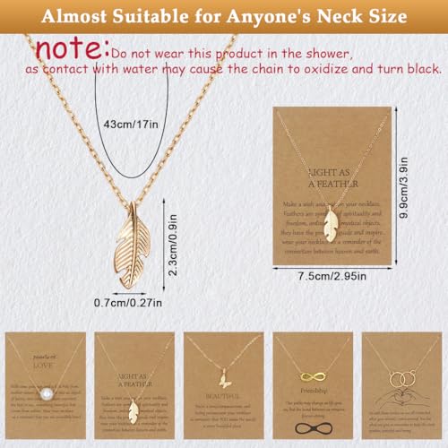 Image of Zibuyu 5PC Pendant Necklace Set for Women&Girls Stylish, Alloy Adjustable Chains Versatile Chic Jewelry Set Gifts for Girls