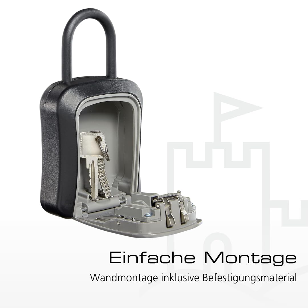 BURG-WÄCHTER Key Safe 50 SB Schlüsseltresor mit Zahlencode, 4-stellig, Schwarz/Grau