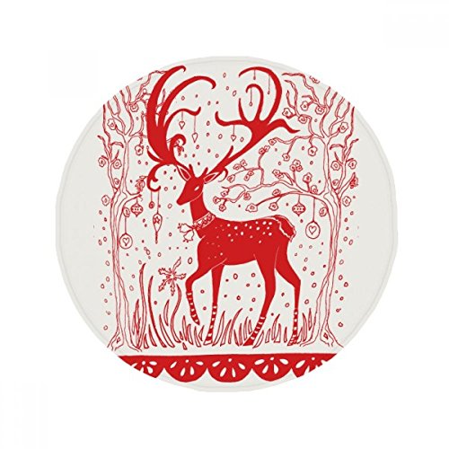 Tapis de sol rond cerf rouge 80cm idée cadeau originale - 2