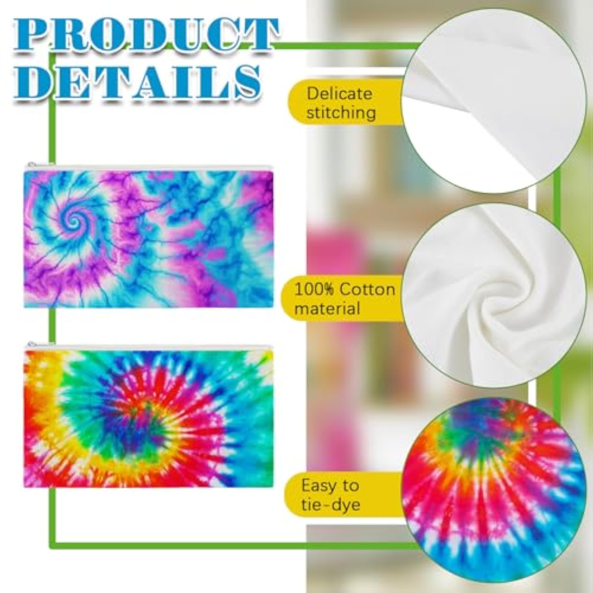 20 Pcs Cotton Makeup Bags for Tie Dye Projects