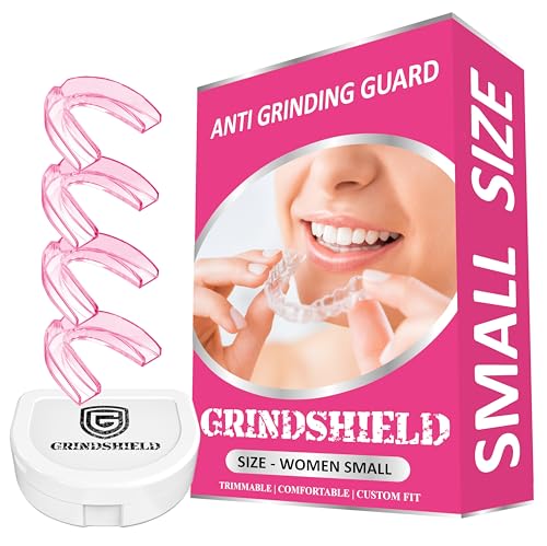 Anti Grinding Guard – Small Size for Women - Comfortable, Custom Fit, Non-Bulky, Moldable – (4) Teeth Grinding Guards & Case – Mouth Guard for Teeth Grinding, Woman Size - Small