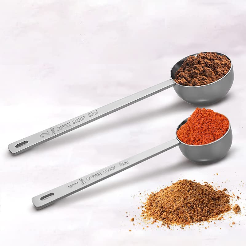 Cuillere Doseuse Cafe Lot De 2 Cuillères à Café En Acier Inoxydable De 15 Ml, Cuillères Doseuses à Café De 15 Ml, Cuillère à Café Avec Longue Poignée, Pour Mesurer Les Cuillère Doseuse Café