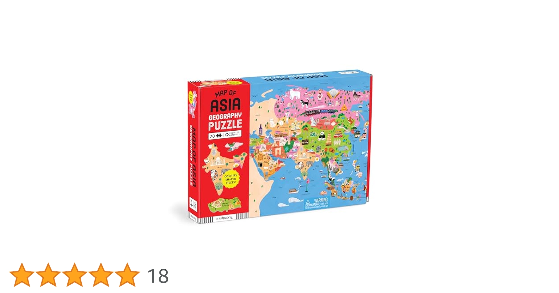 Amazon | Map of Asia Geography Puzzle: 70 Pieces