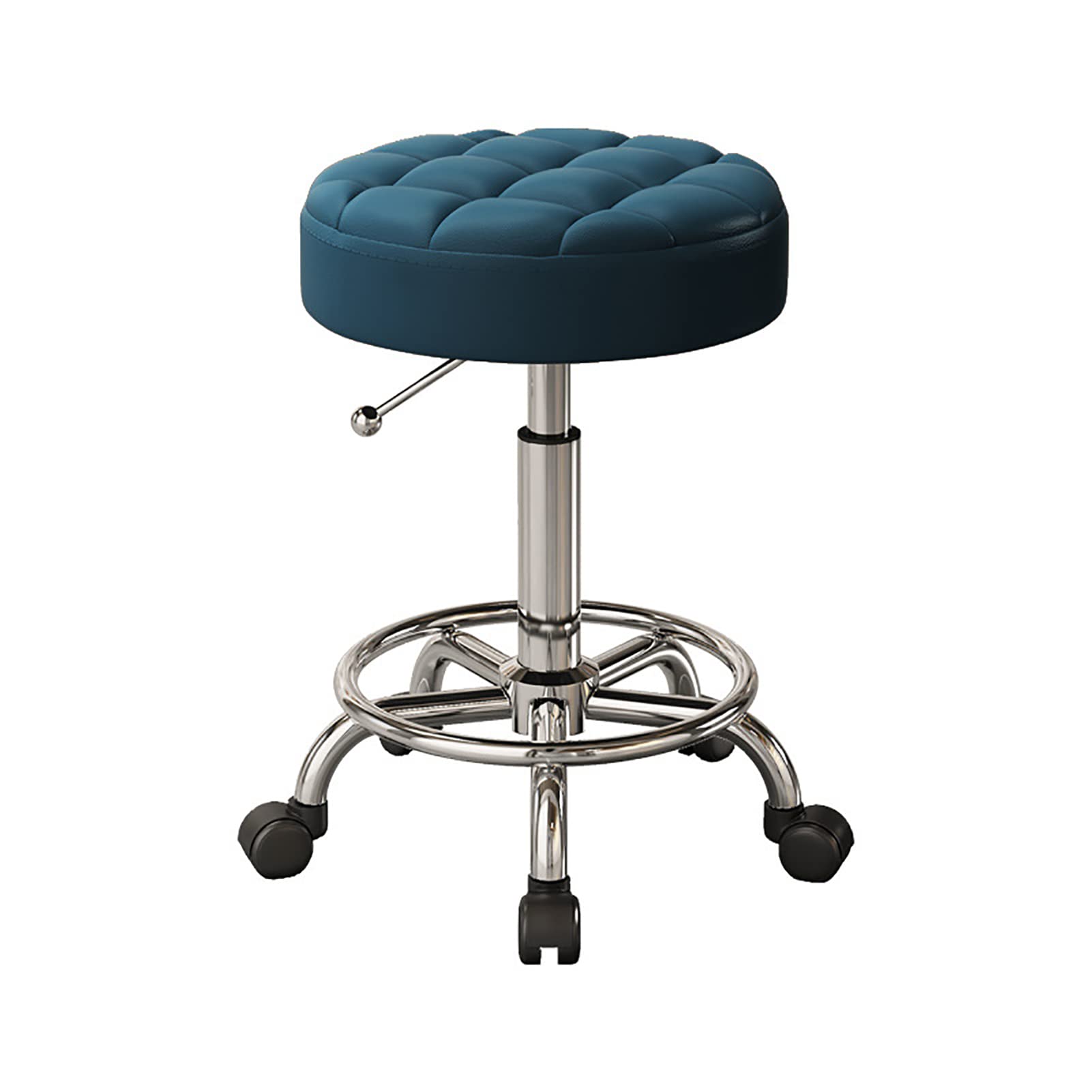 Tabouret roulant pour salon de coiffure et massage à hauteur réglable en similicuir