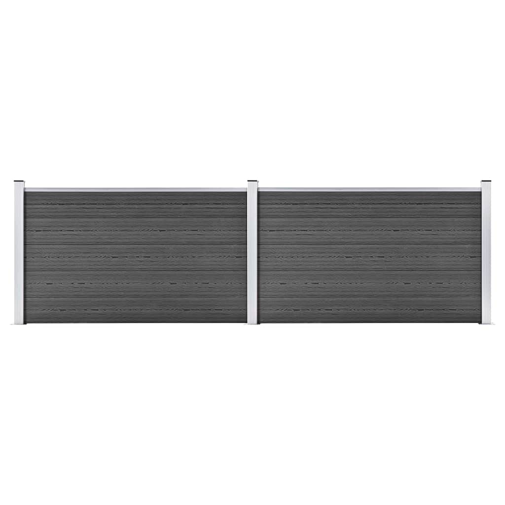 vidaXL Zaunelement Set WPC 353x105 cm Schwarz