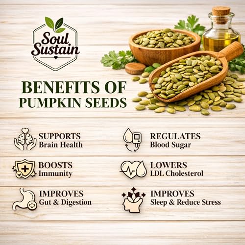 Image of Roasted Pumpkin Seeds (100 GM) - Plant Protein & Fiber Rich Snack, Heart & Bone Support, Healthy Fats, Magnesium & Antioxidants, Salad & Smoothie Toppers, Baking & On-the-Go Nutritious Seeds