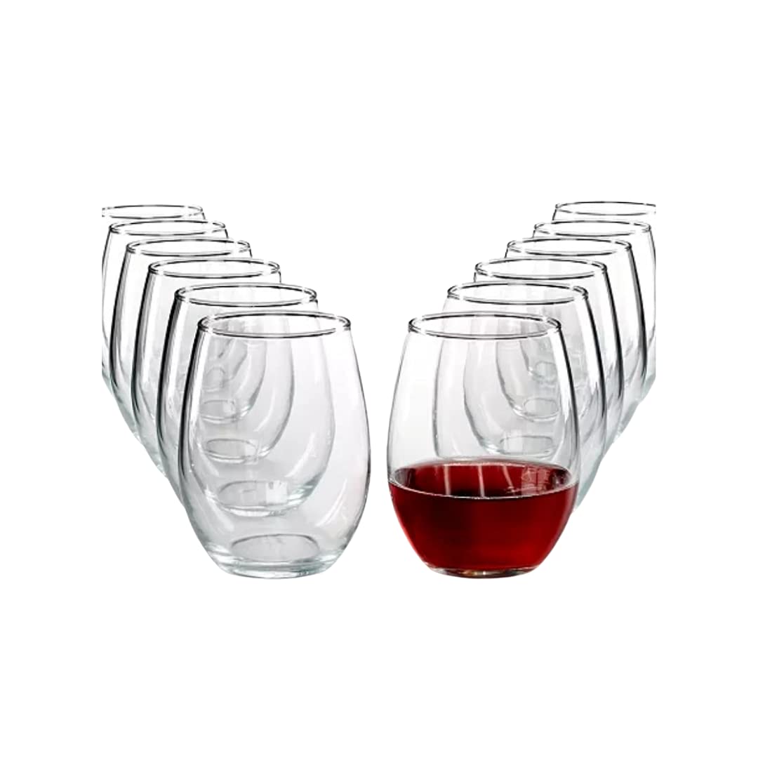 Martha Stewart Essentials 12-Pc Stemless Wine Glasses Set Party/ Wedding/ Casual Dinner …