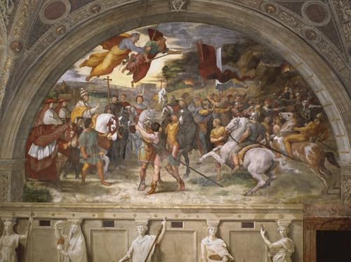 Tableau la rencontre de Léon le Grand poster historique art de Raphael peinture italienne