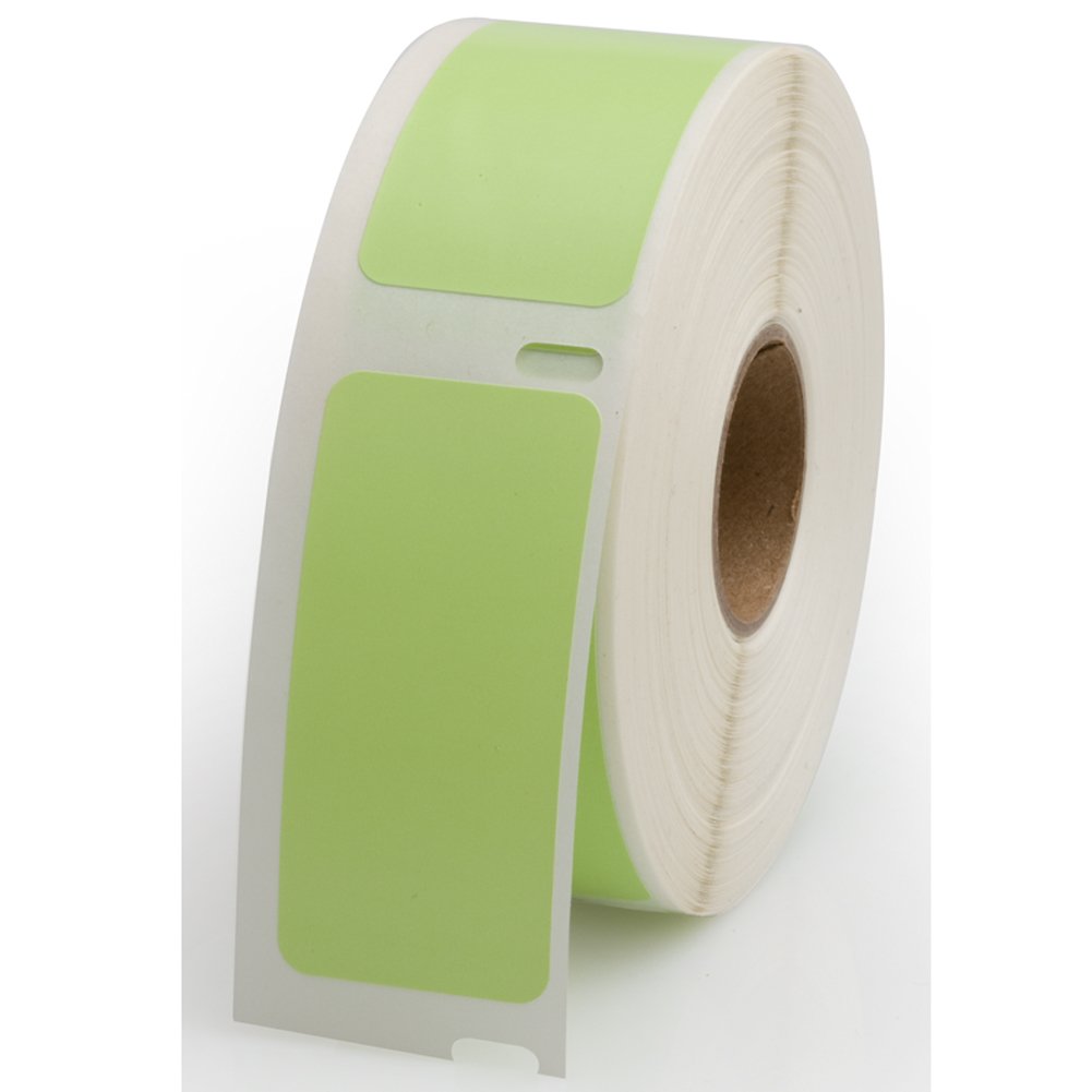 "Dymo LV-30336G Compatible Green Labels, 1" x 2-1/8", Self-Sticking Permanent Adhesive, 500 Labels/Roll - Multipurpose for Filing, Shelving, Retail & POS | LabelValue.com