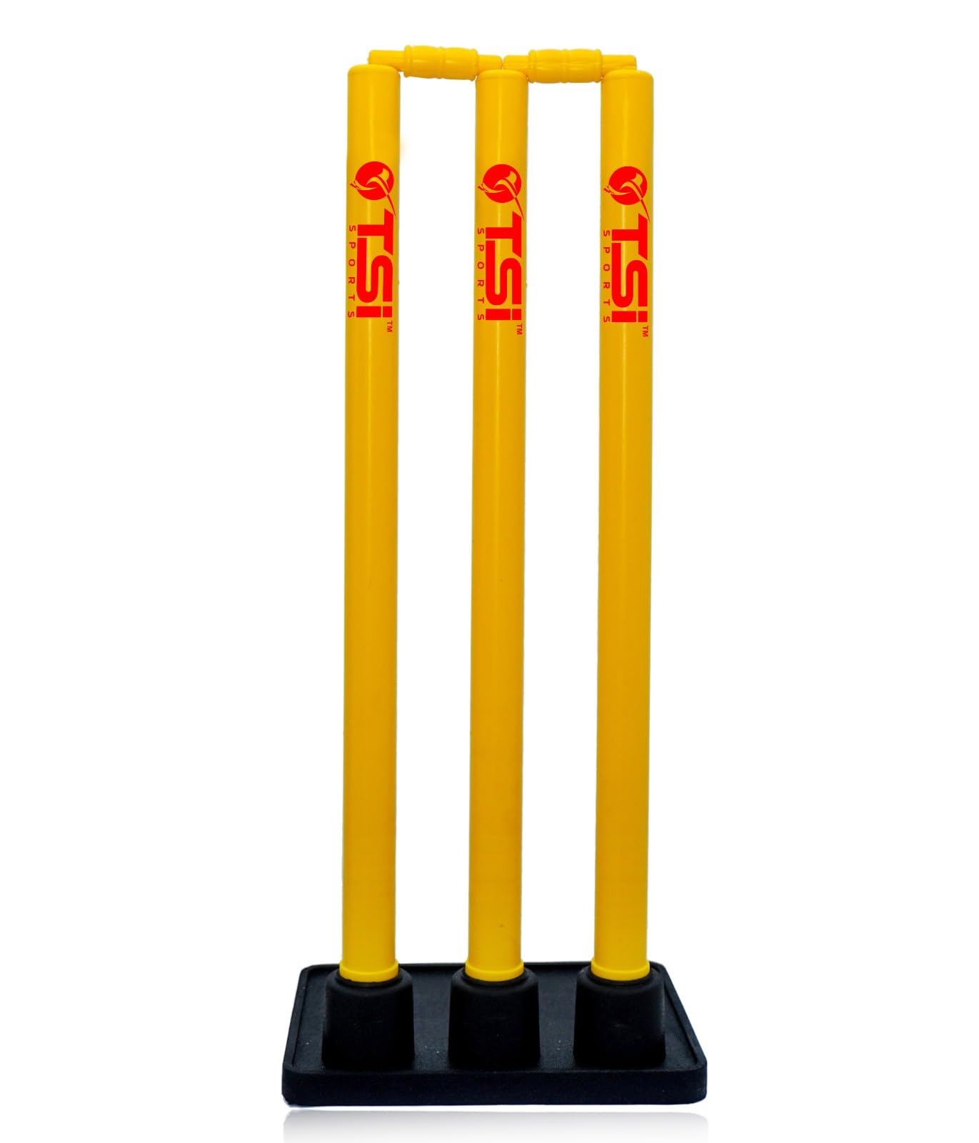 Cricket Plastic Stump Yellow Flexible Rubber Heavy Base Stump Set with Bails Pack of 1 Set-image-32