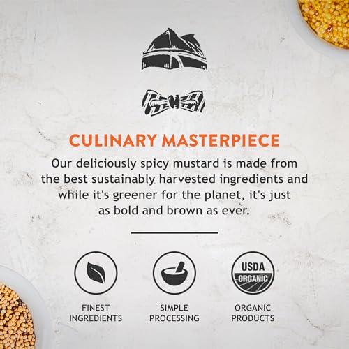 Image of Koops' Organic Spicy Brown Mustard - Bold and Brown Mustard Sauce, Gluten-Free, Kosher, USDA Certified Organic, Made in USA, From Quality Mustard Seeds - 12 Oz, Pack of 2