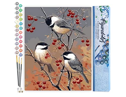 Peinture par Numéro Adulte Toile Haute Densité Kit DIY Complet Oiseaux sans Châssis