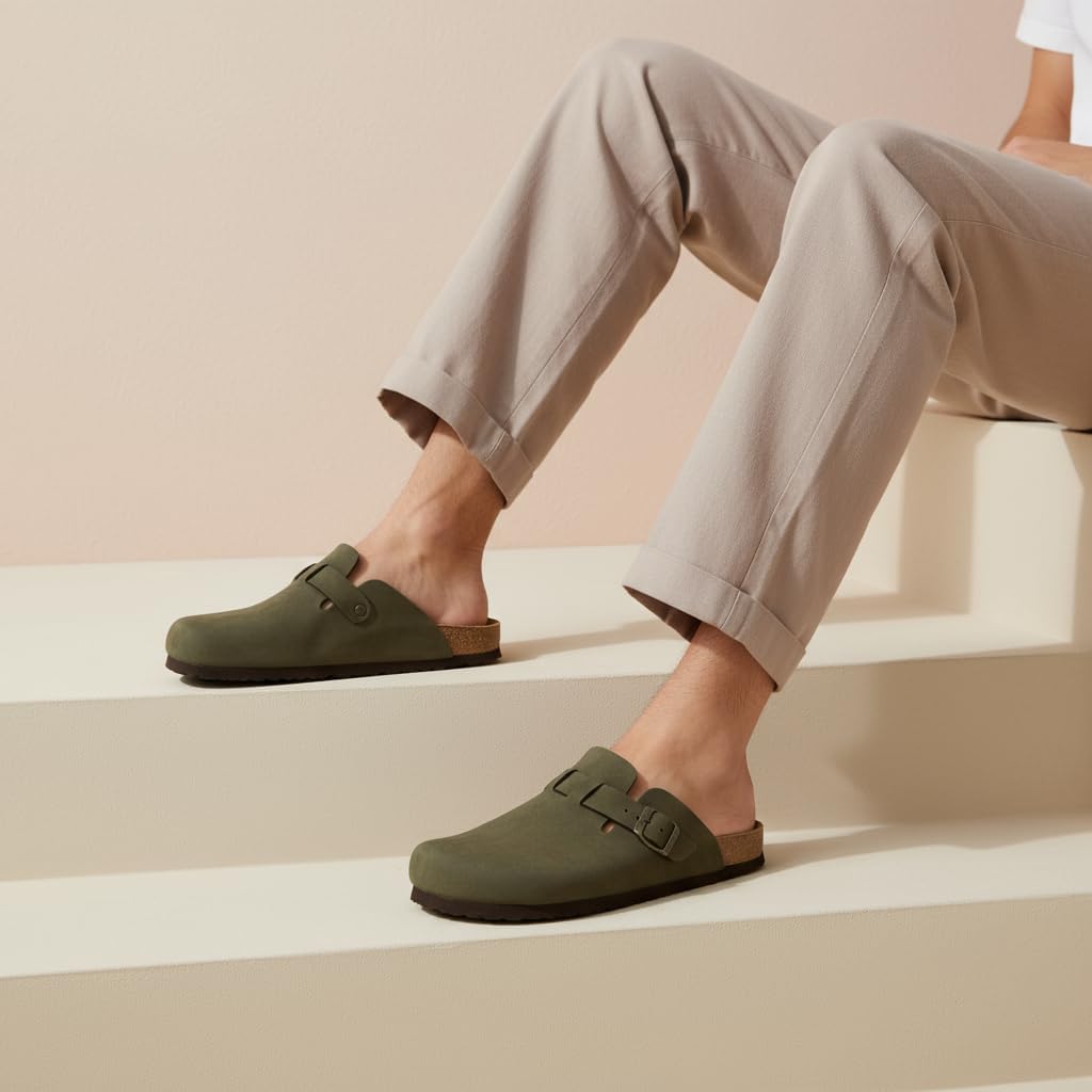 CUSHIONAIRE Haze Mens Clogs | Comfortable Slip-On Clogs for Men with Arch Support and Cork Suede Footbed | Perfect Potato Shoes for Indoor & Outdoor Use - Image 2