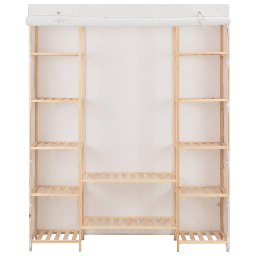 vidaXL Kleiderschrank Stoffschrank Garderobenschrank Garderobe Schrank Schlafzimmerschrank Wohnzimmer Schlafzimmer Weiß 135x40x170 cm Stoff