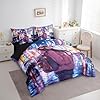 Erosebridal Cool Anime Girl Bedding Set Japanese Style Kids Full Comforter Set 7 Piece 3D Cartoon Girly Anime Bed in A Bag Sci Fi Style Gaming Sheet Set with Comforter Room Decor - Image 3