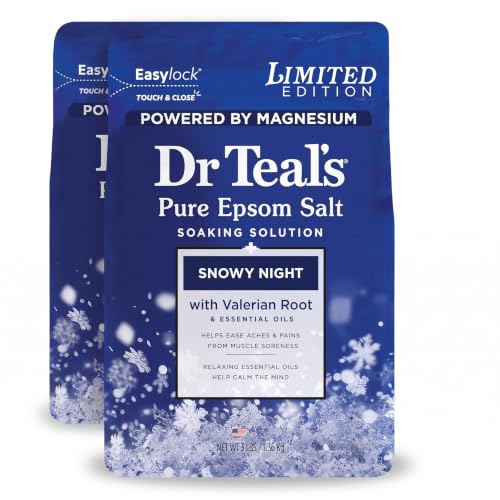 Dr Teal's Epsom Salt Magnesium Soak, Snowy Night, 3 lbs