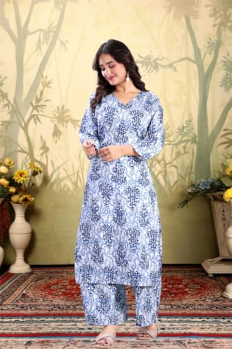 Image of MS VHCK ENTERPRISE Women's Rayon Straight Printed Kurta with Palazzo