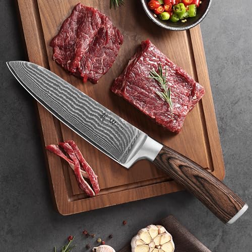 Wakoli 3DM-HOL-EDB Damascus Kitchen Knife Set, 3 Pieces Professional Chef Knife Set Made From 67 Layers Damascus Steel With Vg10 Core, Knives Set thumb #7